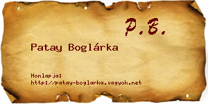 Patay Boglárka névjegykártya